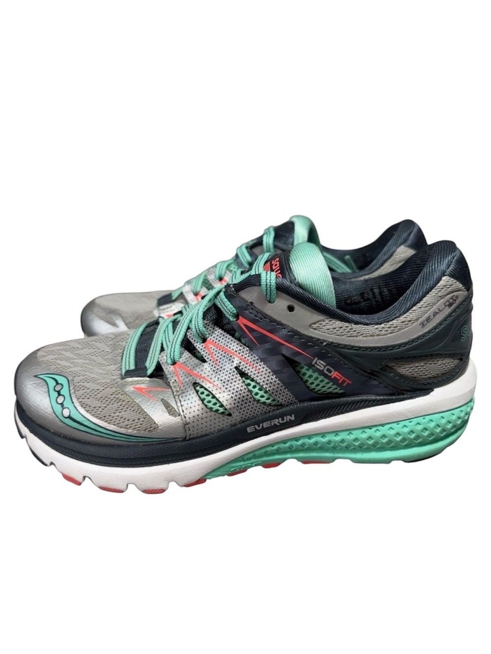 Saucony Zealot ISO 2 Silver and Mint Running Shoes
